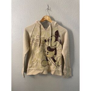 Disneyland Resort Mickey Mouse‎ V Neck Hoodie Sweatshirt Women's Small Brown